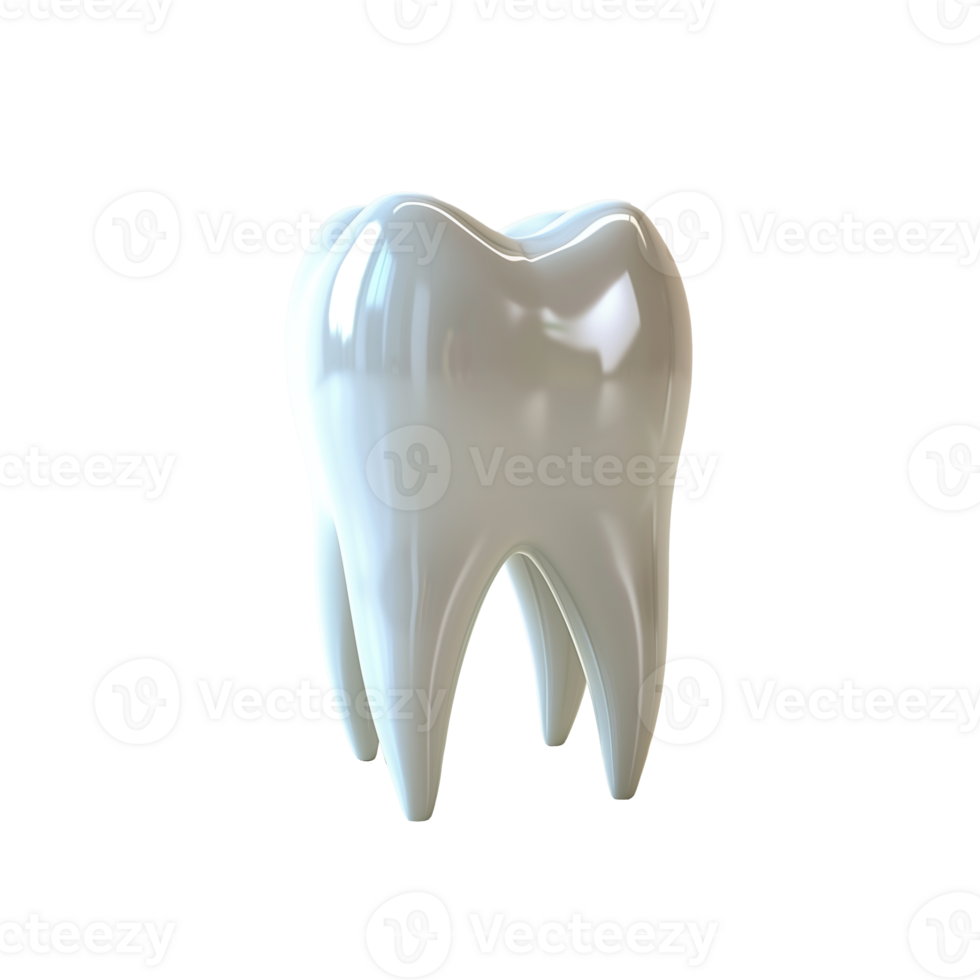 AI generated Shiny white healthy tooth on transparent background png
