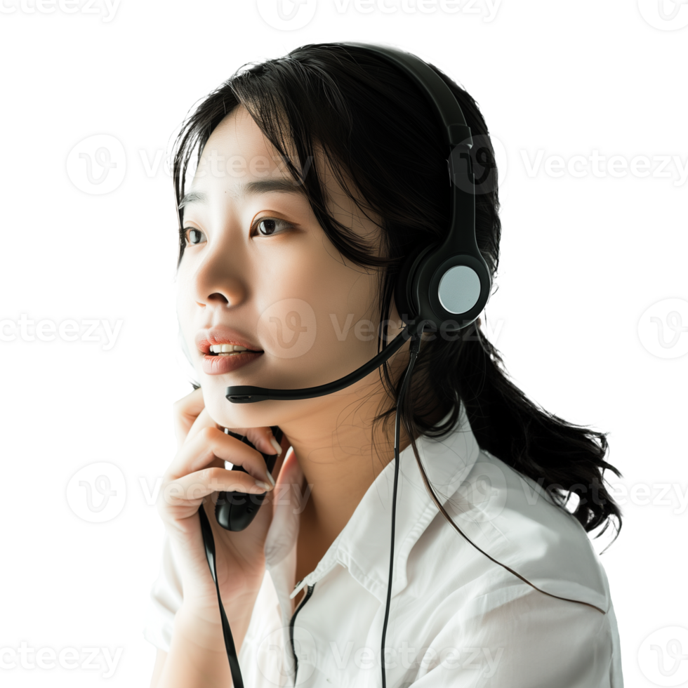 AI generated Professional customer service representative with headset png