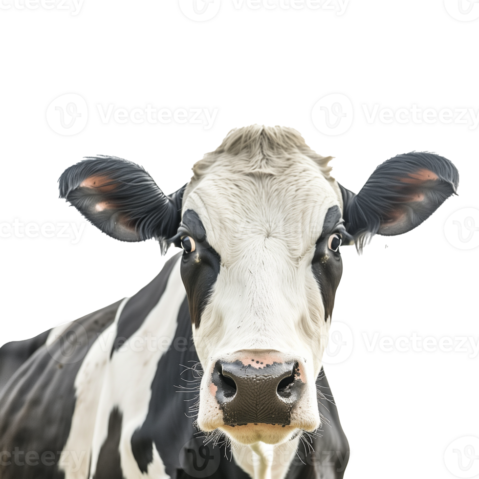 AI generated Close-up portrait of a cow on a transparent background png