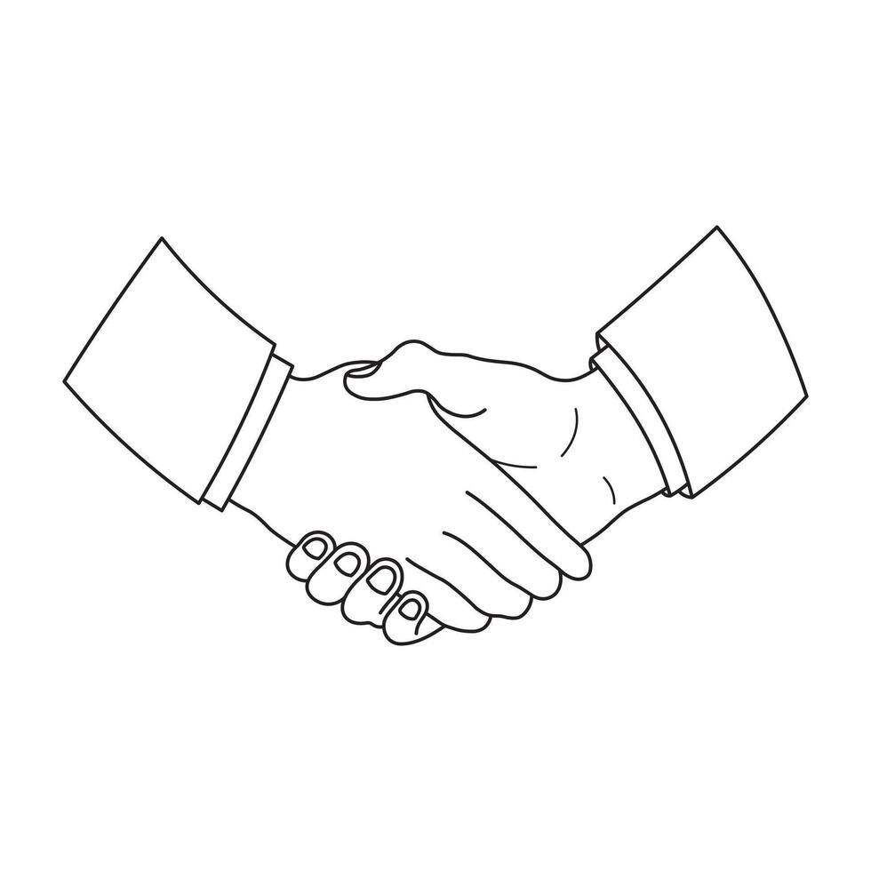 Hand drawn Kids drawing Cartoon Vector illustration electric shake hands icon Isolated on White Background