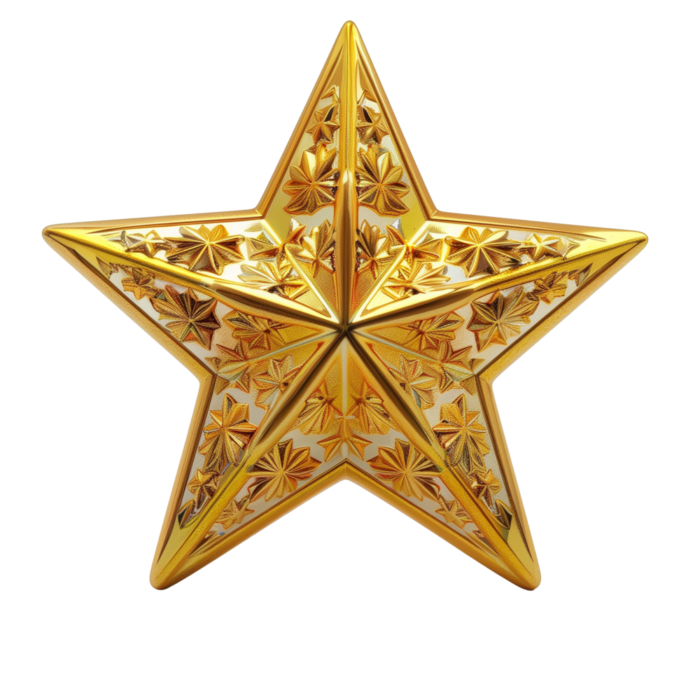 AI generated A gold star with white spots is the main focus of the image png