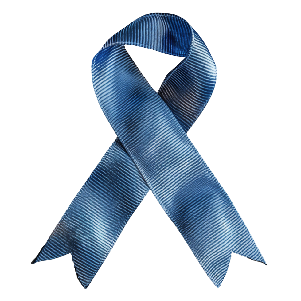 AI generated A ribbon with blue stripes is tied in a knot png