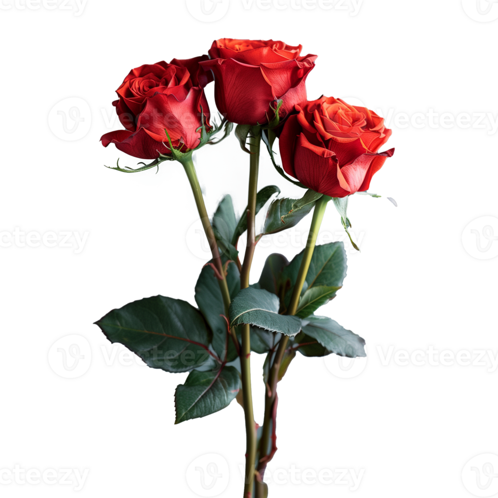 AI generated Beautiful red roses with a transparent background png