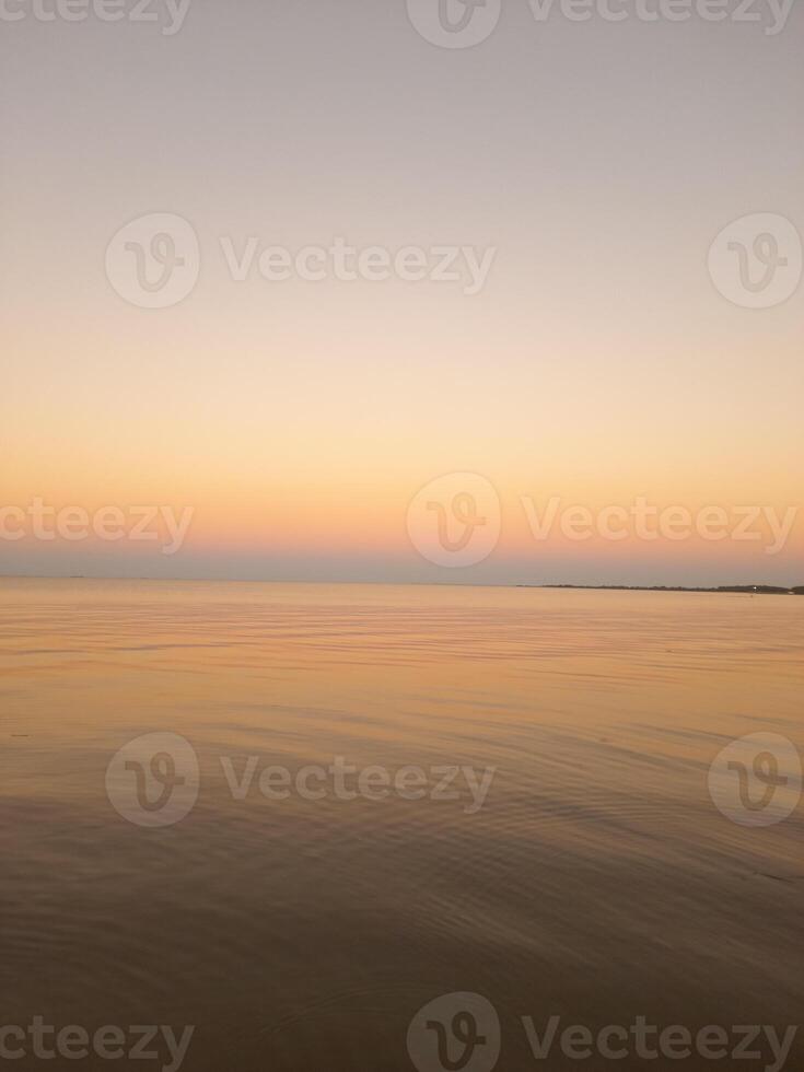 sunset over the river photo