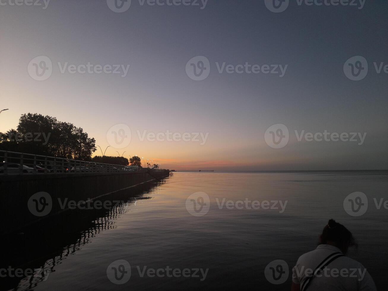 summer sunset on the beach photo