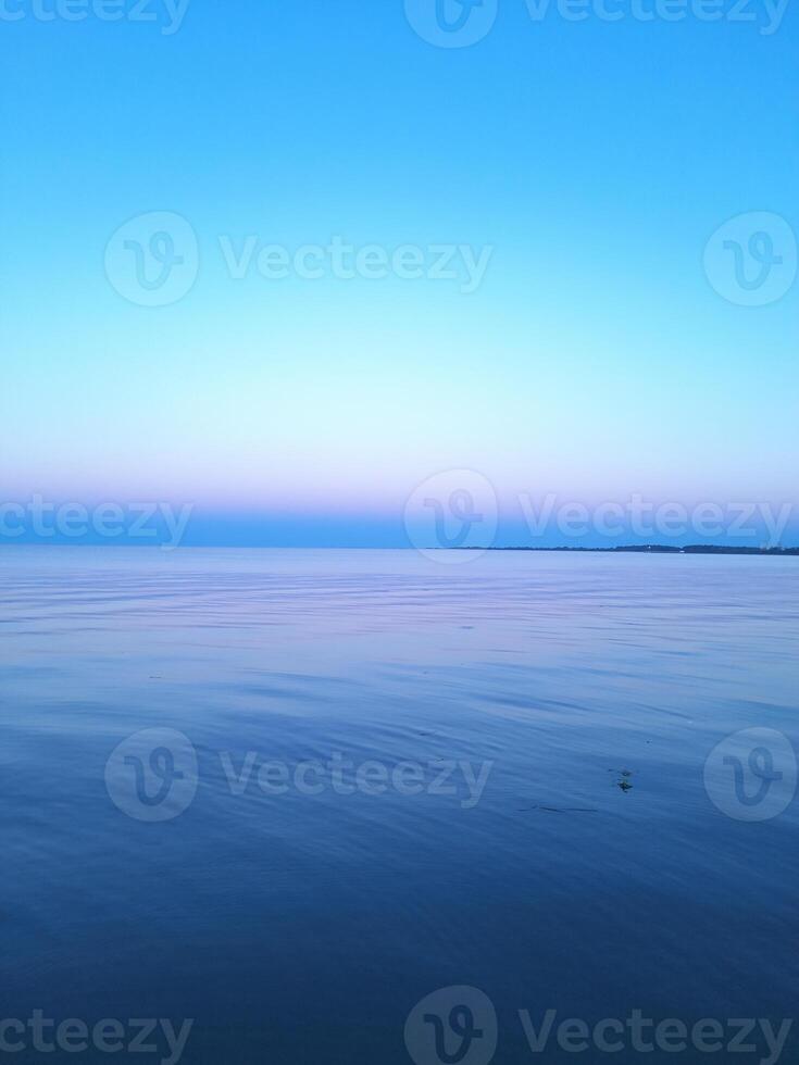 blue sunset and sea photo