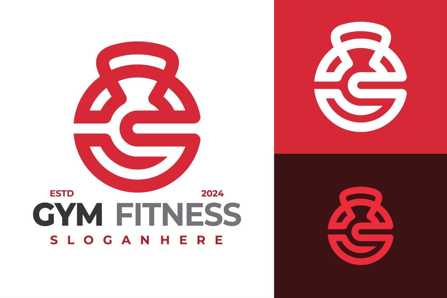 Letter G Gym Fitness logo design vector symbol icon illustration