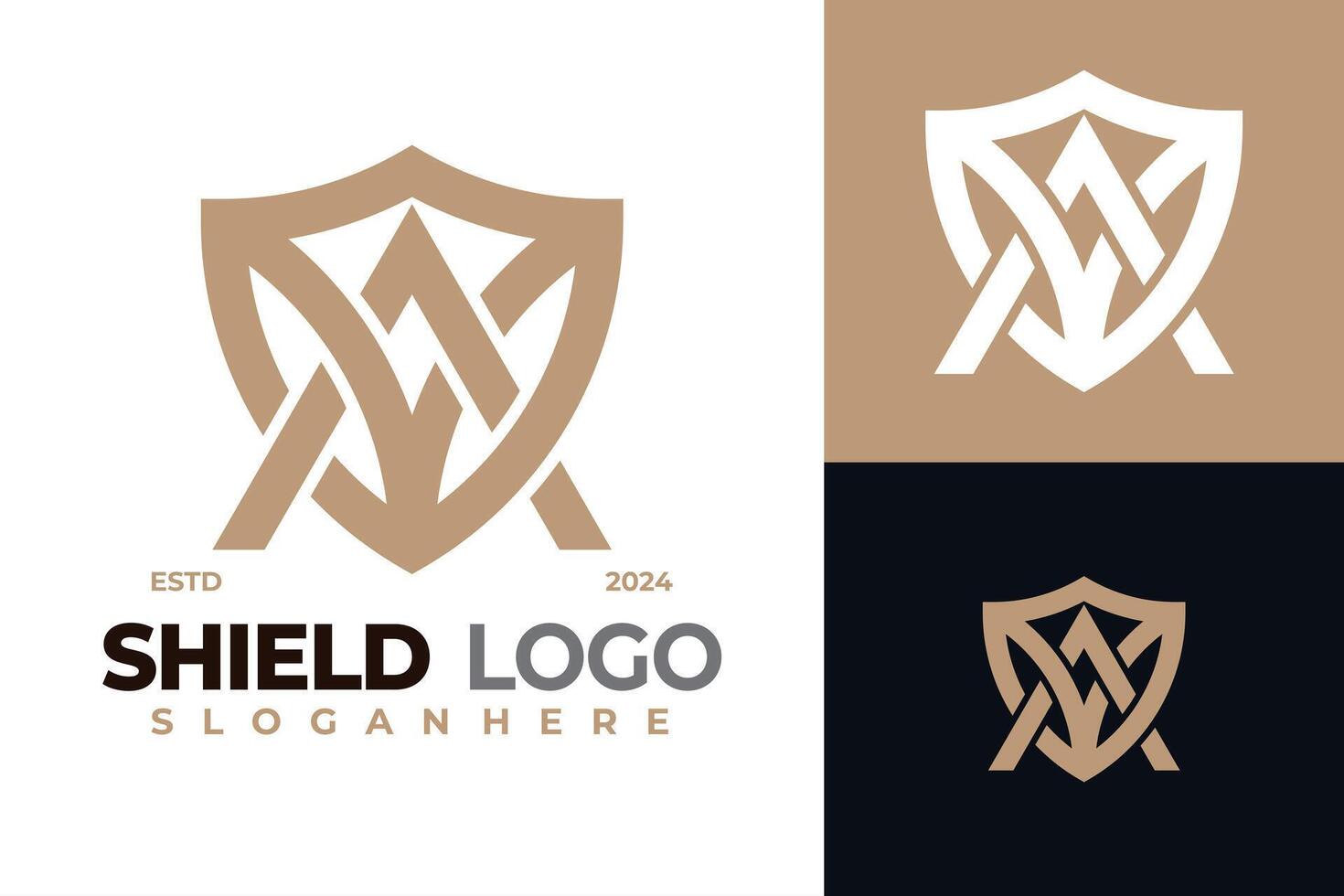 letra un proteger logo diseño vector símbolo icono ilustración