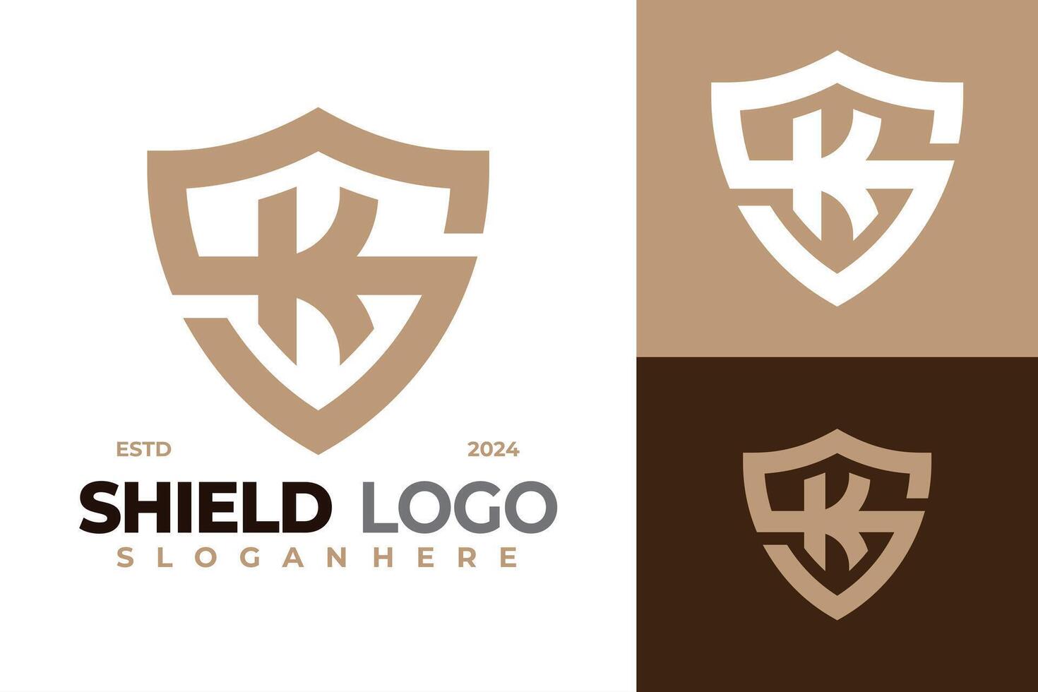 Letter K Shield Logo design vector symbol icon illustration