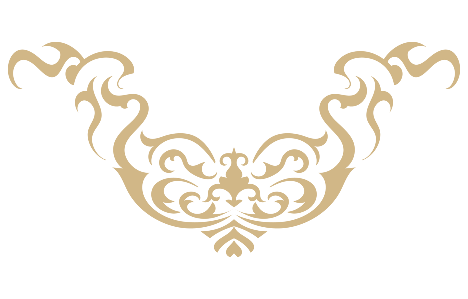 Golden abstract vintage curves for border lines Graphic elements png