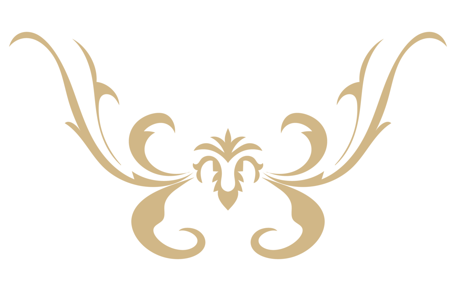 Golden abstract vintage curves for border lines Graphic elements png