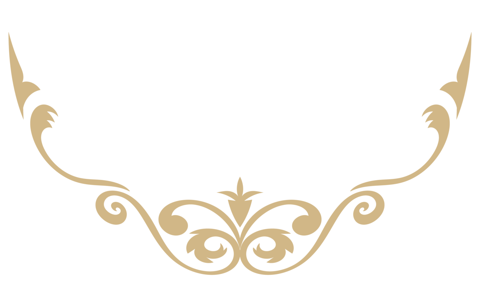 Golden abstract vintage curves for border lines Graphic elements png
