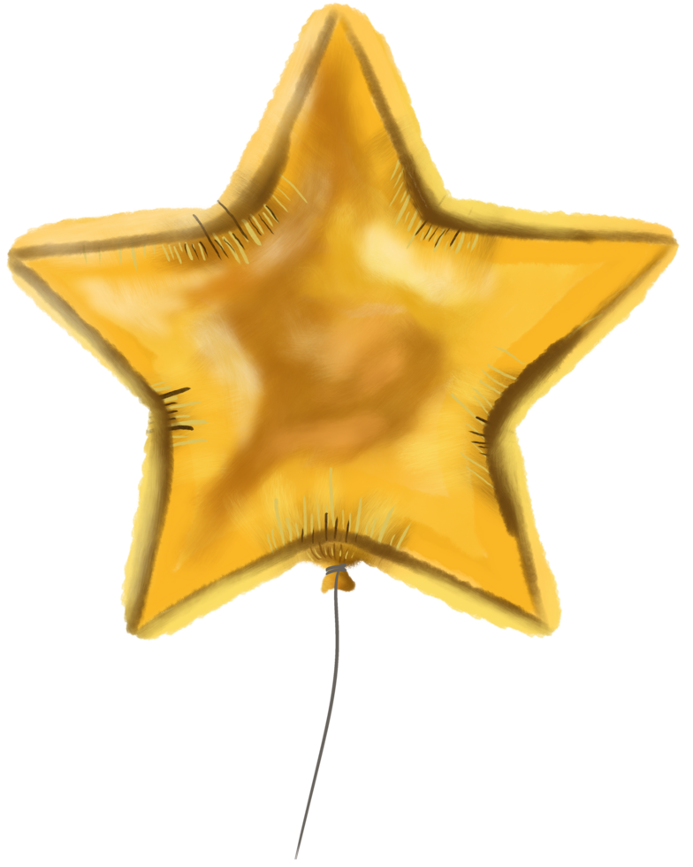 golden star balloon clip art png