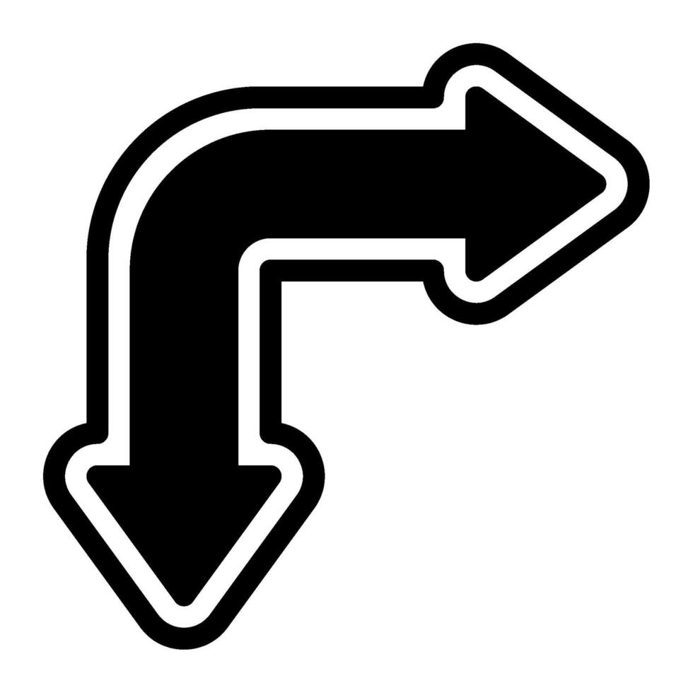 Bending arrow vector icon illustration