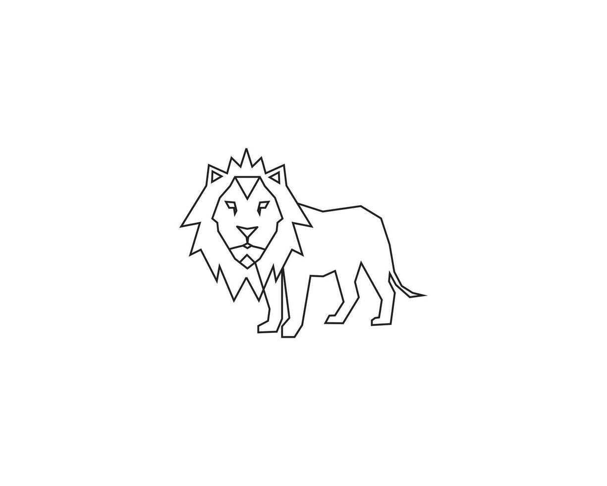 león línea icono vector diseño