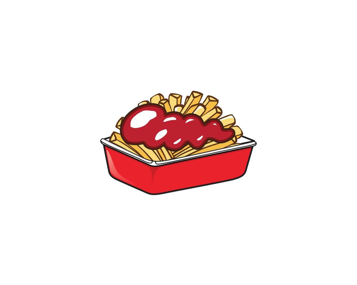 francés papas fritas icono diseño vector