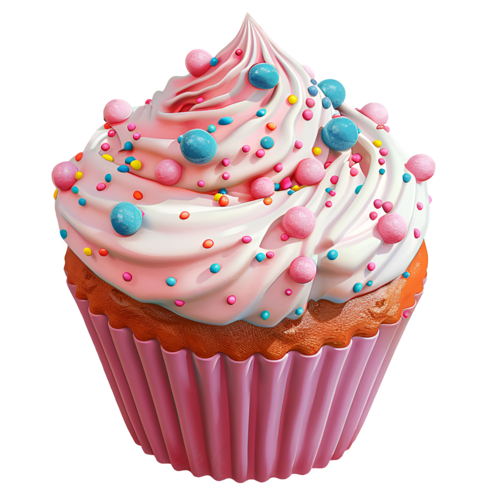 AI generated 3d cupcake . Vanilla biscuit. png