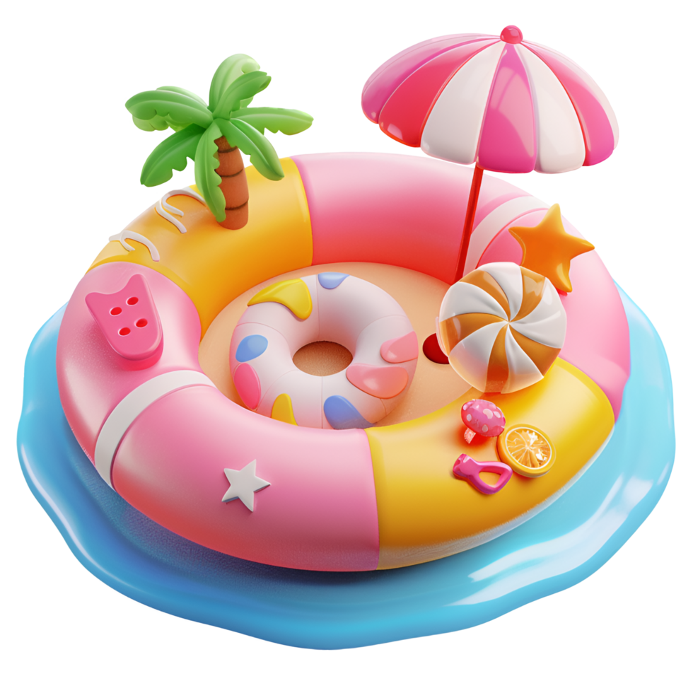 AI generated Summer pool rubber ring.Swimming rings. png