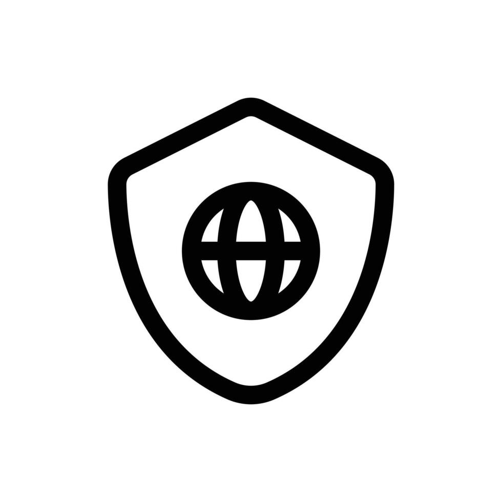Simple Internet Security line icon isolated on a white background vector