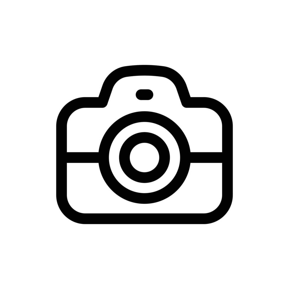 Simple Camera line icon isolated on a white background vector