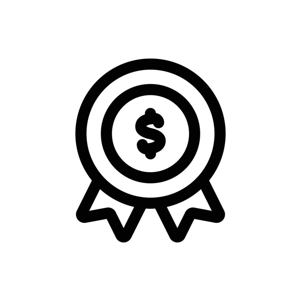 Simple Money Badge line icon isolated on a white background vector