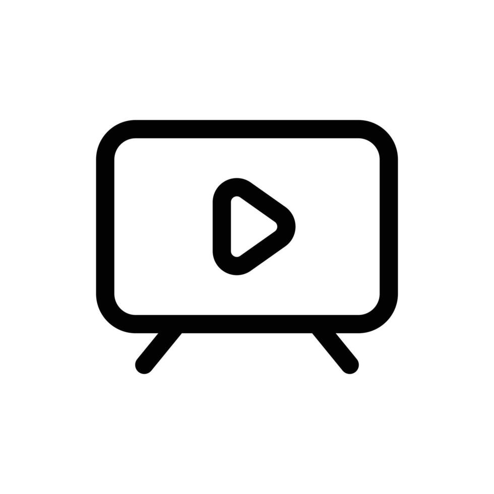 Simple Television line icon isolated on a white background vector