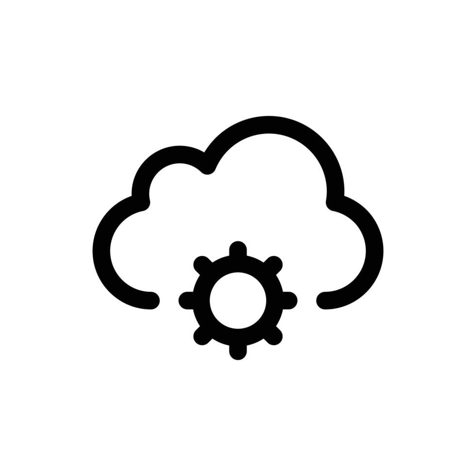 Simple Cloud Setting line icon isolated on a white background vector