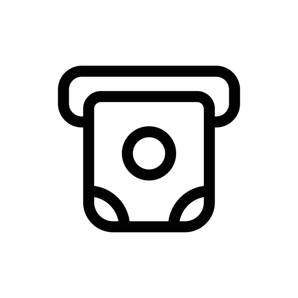 Simple ATM line icon isolated on a white background vector