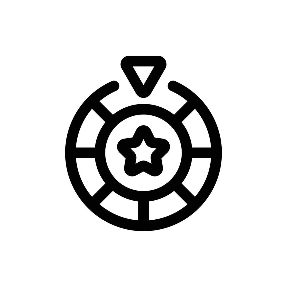 Simple Fortune Wheel line icon isolated on a white background vector
