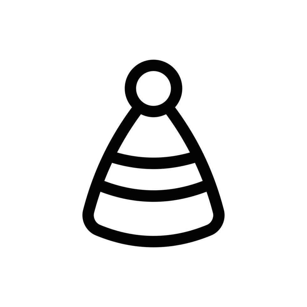 sencillo fiesta sombrero línea icono aislado en un blanco antecedentes vector