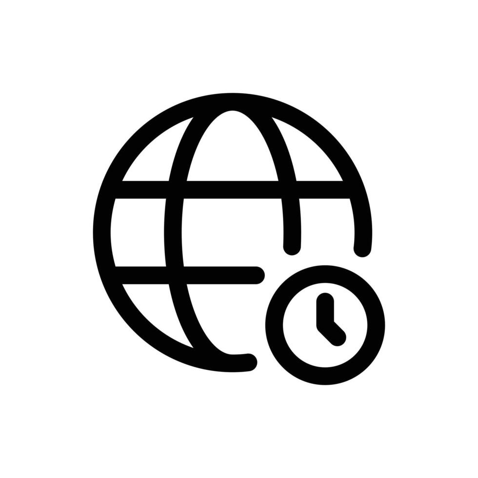 Simple World Time line icon isolated on a white background vector