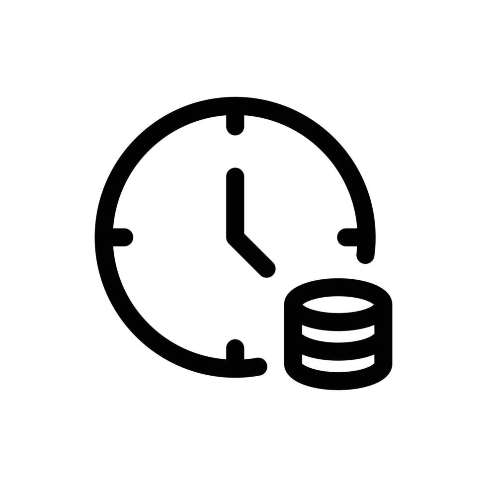 Simple Time Is Money line icon isolated on a white background vector