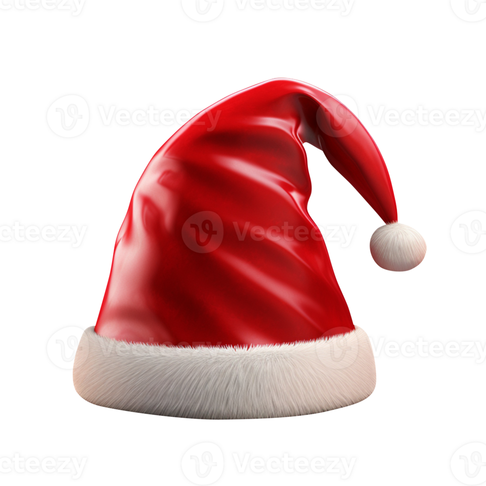 AI generated Realistic Santa hat isolated on transparent background png