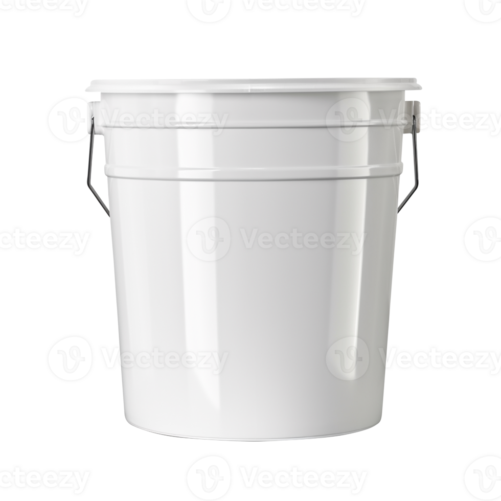 AI generated White bucket isolated on transparent background png
