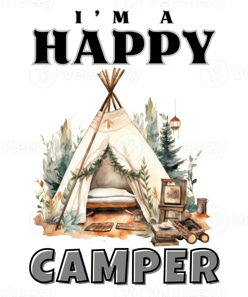 Camping in the forest t-shirt design png