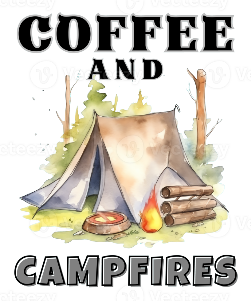 Camping in the forest t-shirt design png