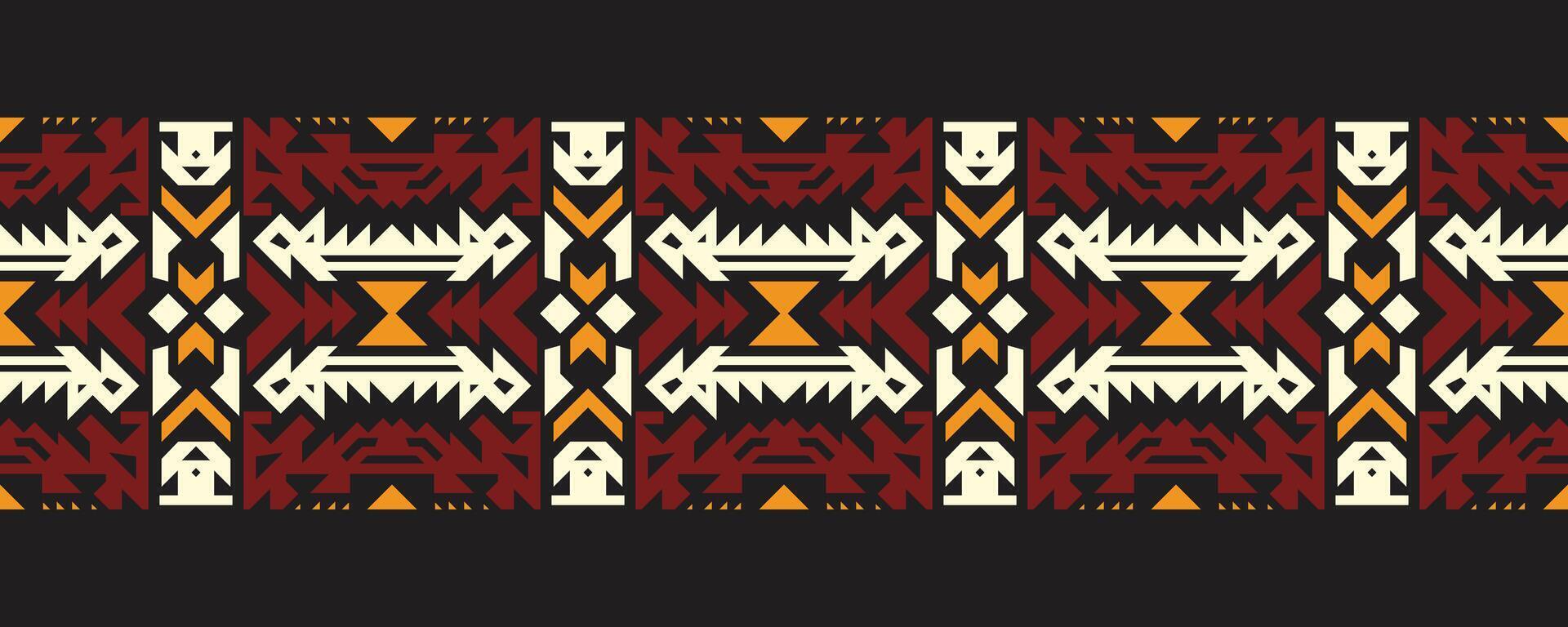 Ethnic border ornament. Geometric ethnic oriental seamless pattern. Stripe vector illustration. Native American Mexican African Indian tribal style. Design border, textile, fabric, clothing, carpet.