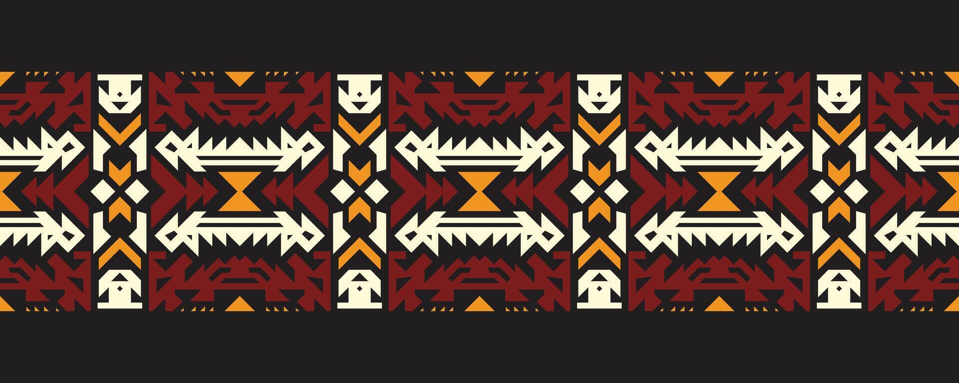 étnico frontera ornamento. geométrico étnico oriental sin costura modelo. raya vector ilustración. nativo americano mexicano africano indio tribal estilo. diseño borde, textil, tela, ropa, alfombra.