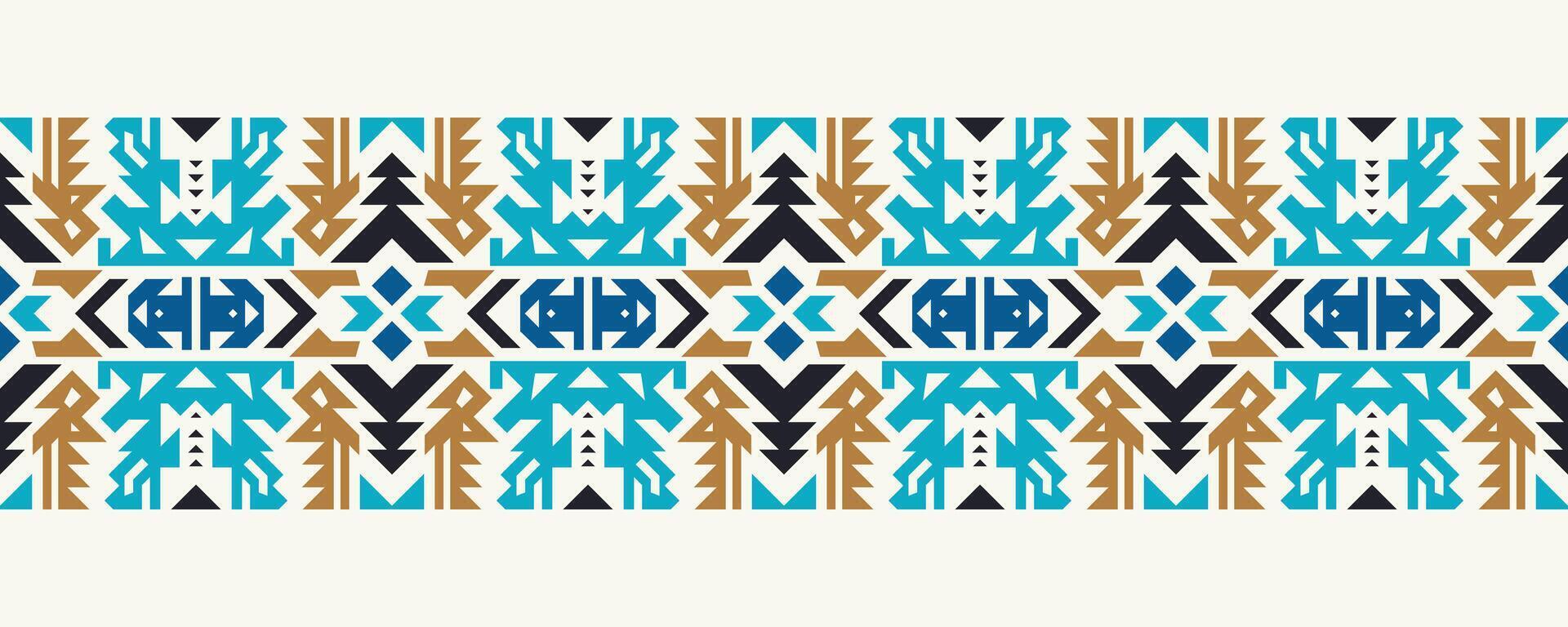 Ethnic border ornament. Geometric ethnic oriental seamless pattern. Stripe vector illustration. Native American Mexican African Indian tribal style. Design border, textile, fabric, clothing, carpet.