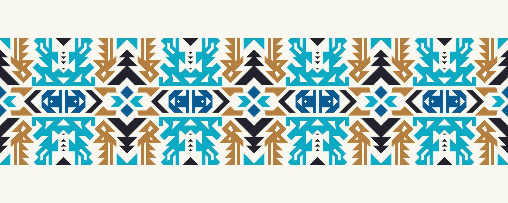 Ethnic border ornament. Geometric ethnic oriental seamless pattern. Stripe vector illustration. Native American Mexican African Indian tribal style. Design border, textile, fabric, clothing, carpet.