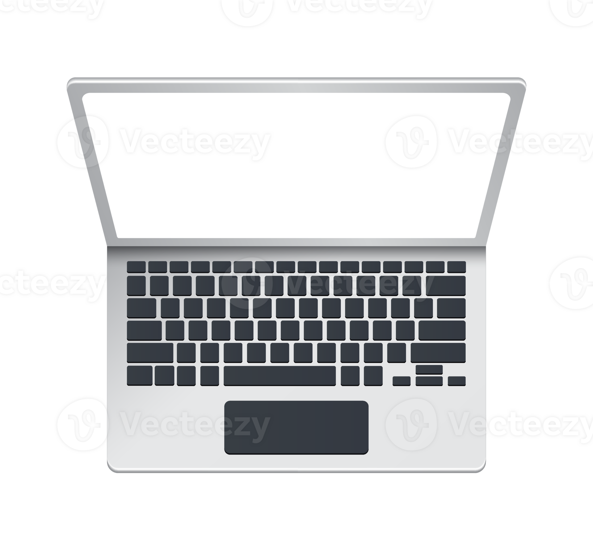 computer laptop transparent screen, laptop top view, png illustration