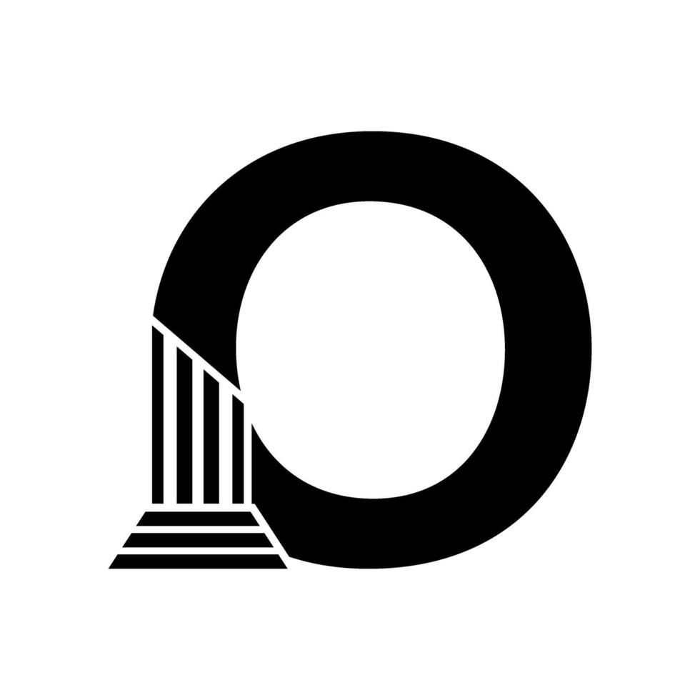 Sans Serif Letter O Pillar Law Logo vector