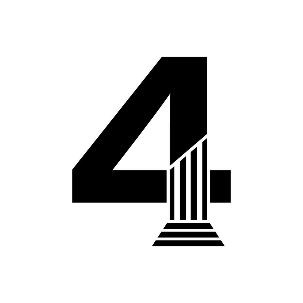 Sans Serif Number 4 Pillar Law Logo vector