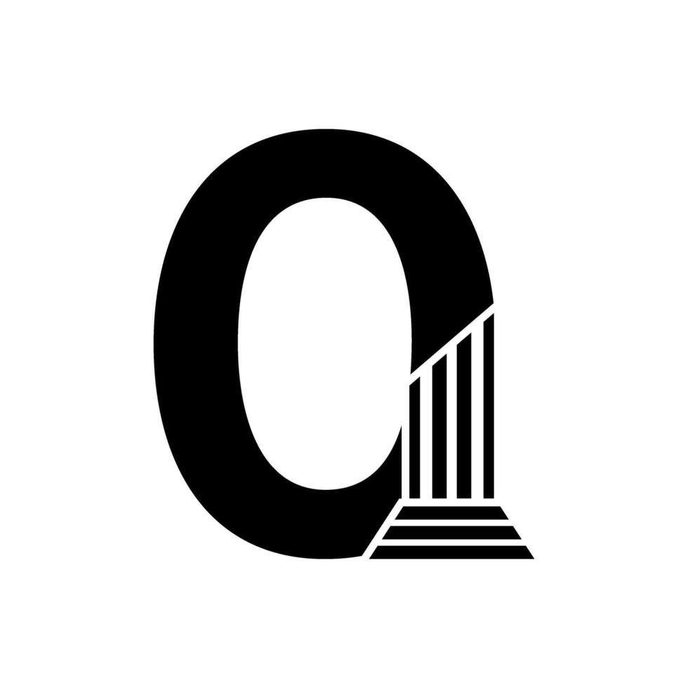 sans serif número 0 0 pilar ley logo vector