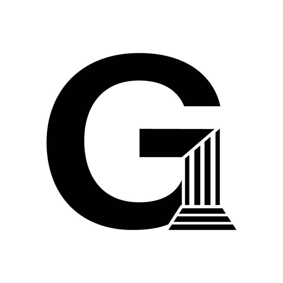 Sans Serif Letter G Pillar Law Logo vector