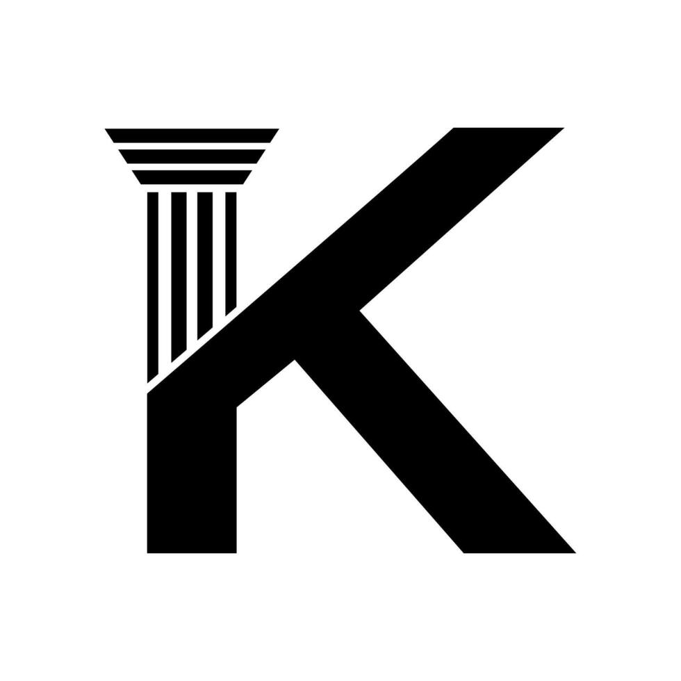 Sans Serif Letter K Pillar Law Logo vector