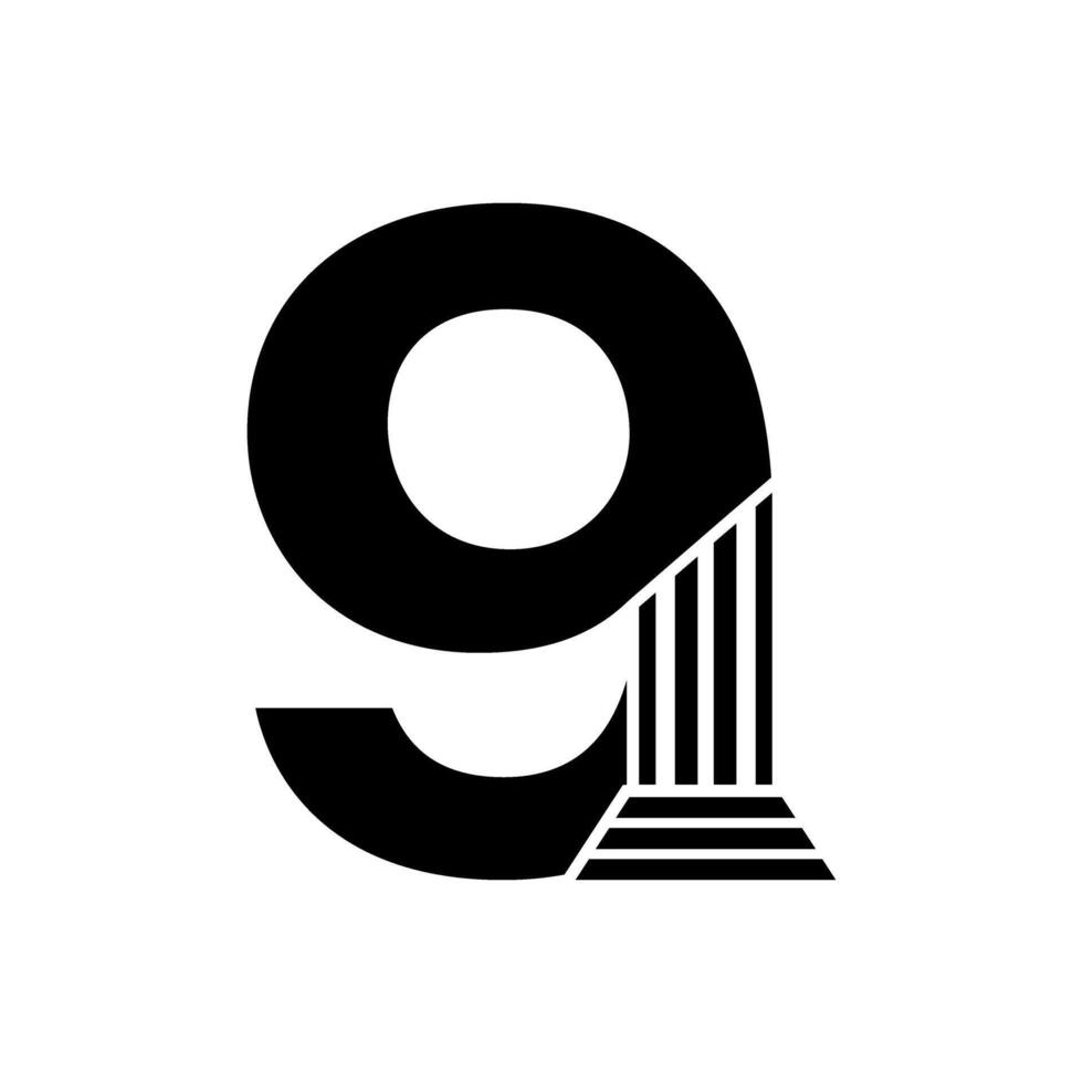 sans serif número pilar ley logo vector