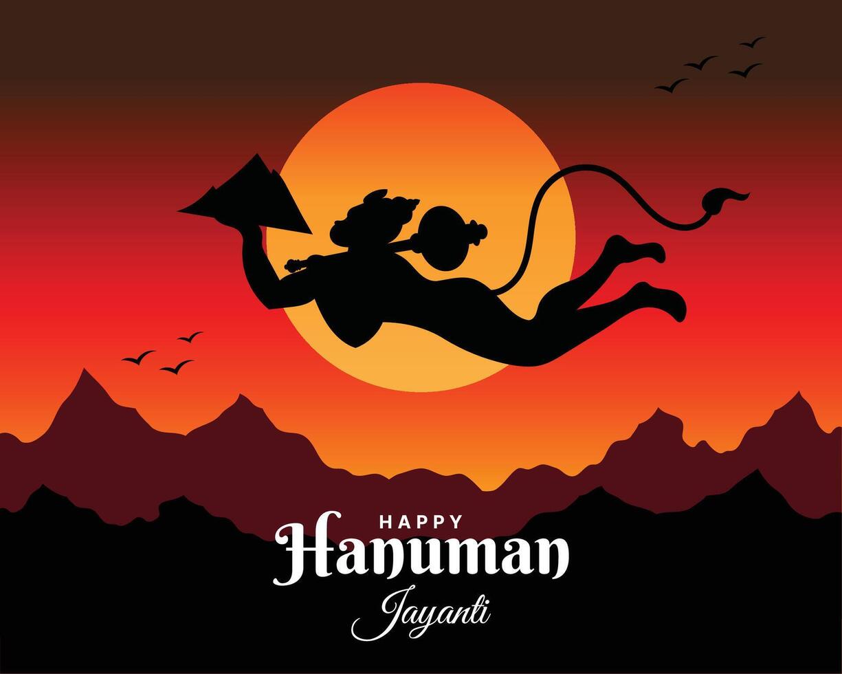 contento Hanuman Jayanti festival, celebracion de el nacimiento de señor hanuman, saludo tarjeta enviar vector