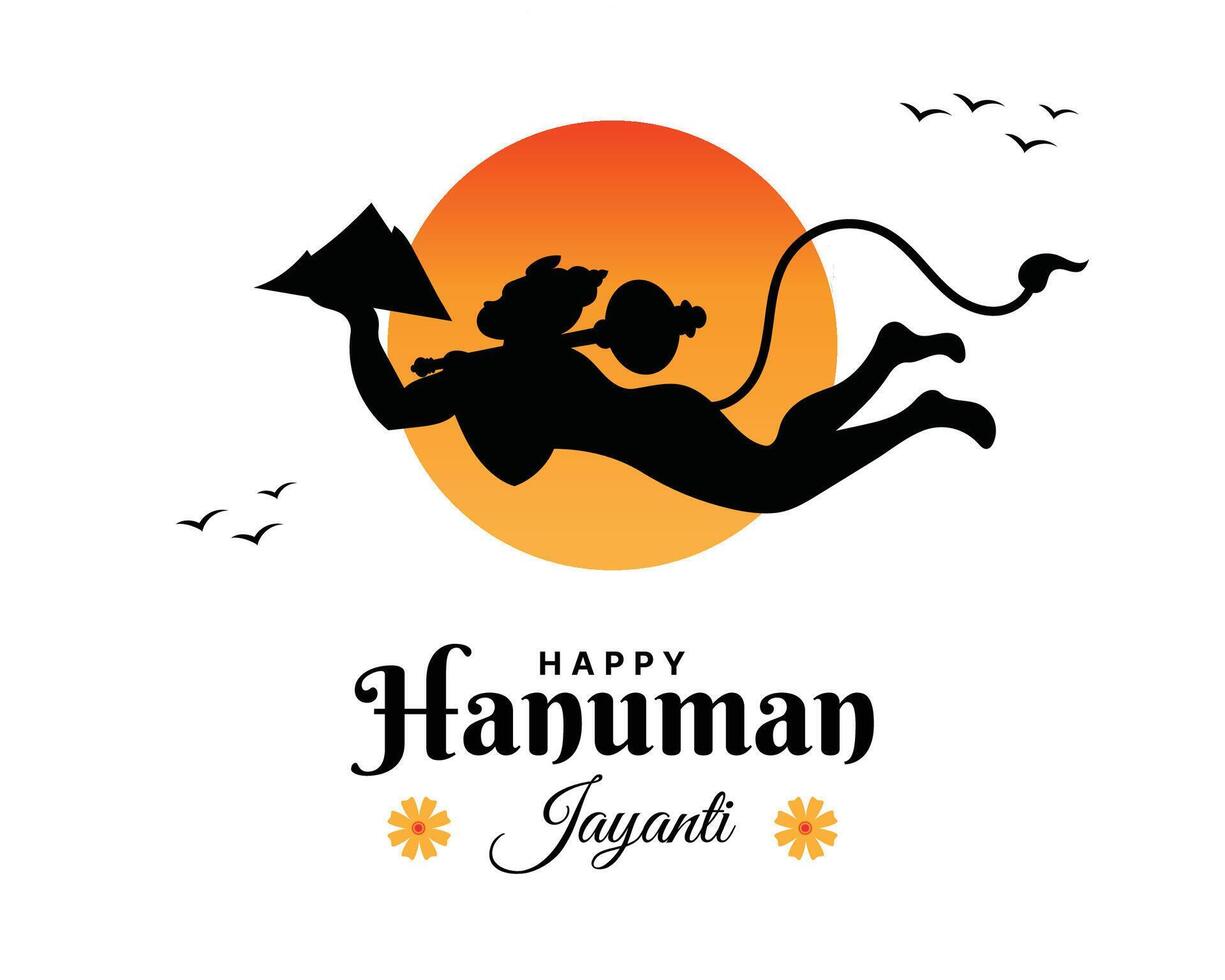 Happy Hanuman Jayanti festival, celebration of the birth of Lord Hanuman, greeting card post vector