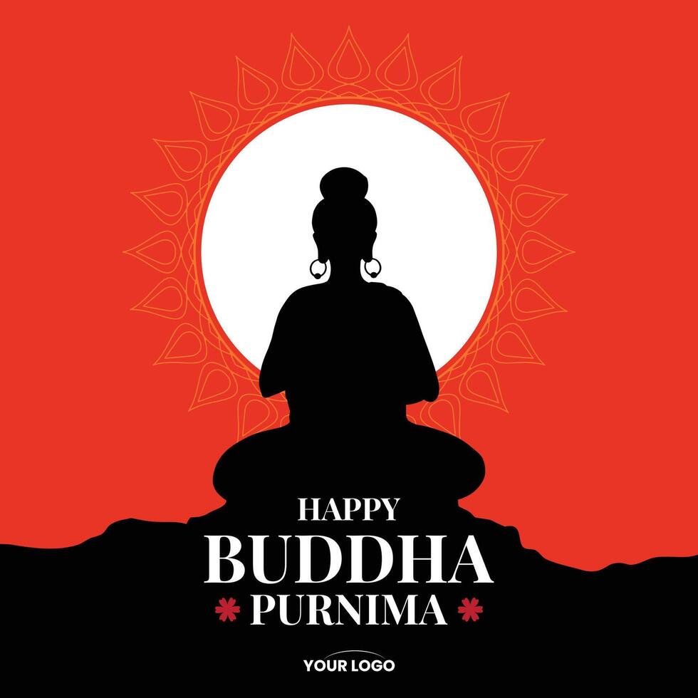 Buda jayanti, Buda purnima, y Buda día, vesak celebracion saludo vector